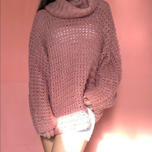 Oversized Knit Blush Sweater